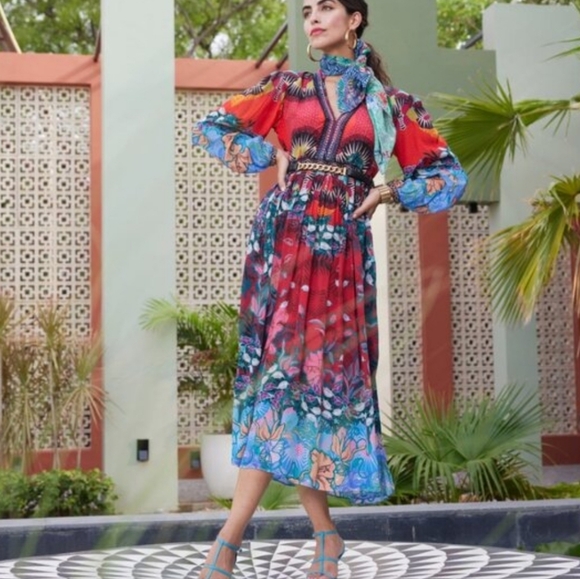 Bhanuni By Jyoti Multicolor Maxi Dress 4P - Picture 2 of 14